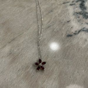 Garnet Flower Necklace